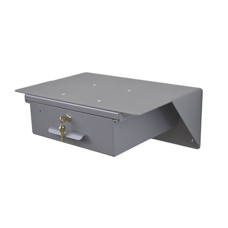 Nobles Square Metal Floating Shelf with Drawer
