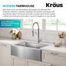 KRAUS Standart Pro Apron Front Farmhouse 16 Gauge Bowl Stainless Steel ...