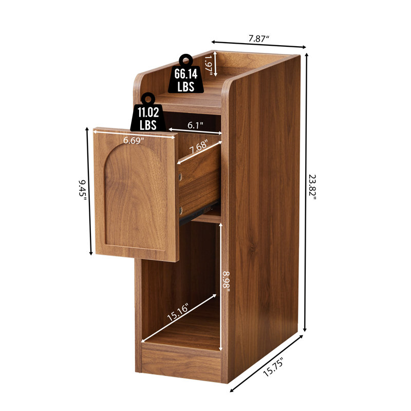 Narrow End Table Storage