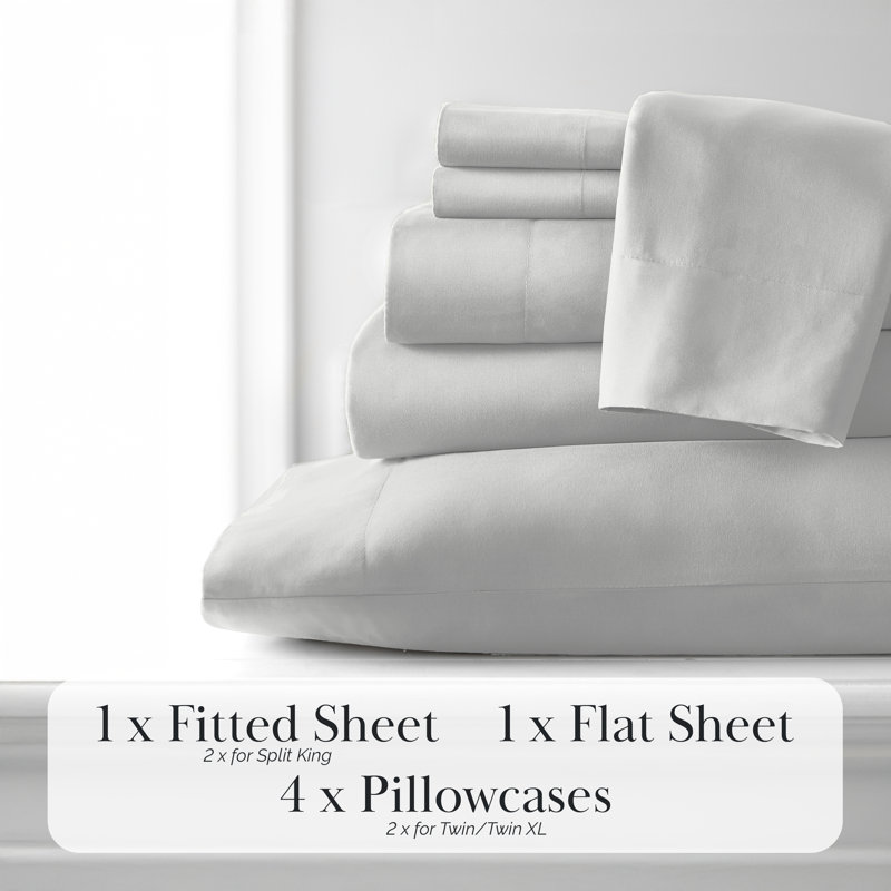 Vilano Springs Extra Deep Pocket Sheet Set, 6-Piece Ultra Soft Microfiber Sheets and Pillow Cases, Wrinkle Resistant, Easy Care