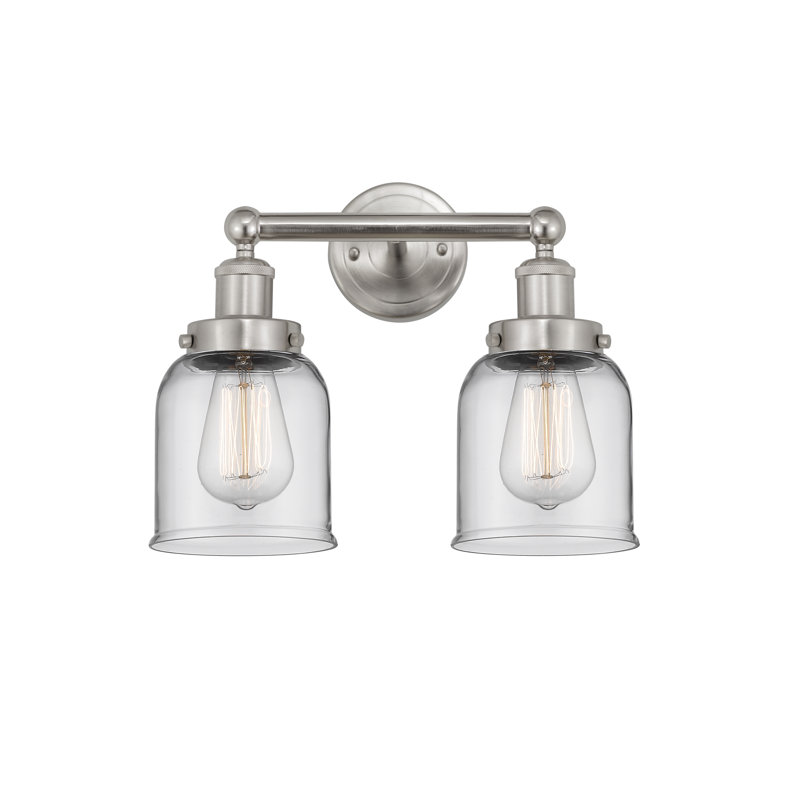 Éclairage pour meuble-lavabo à 2 lumières à intensité variable Corralitos, Fumée, Nickel satiné brossé