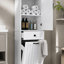 Armoire à linge avec 1 armoire de rangement et 1 tiroir - blanc