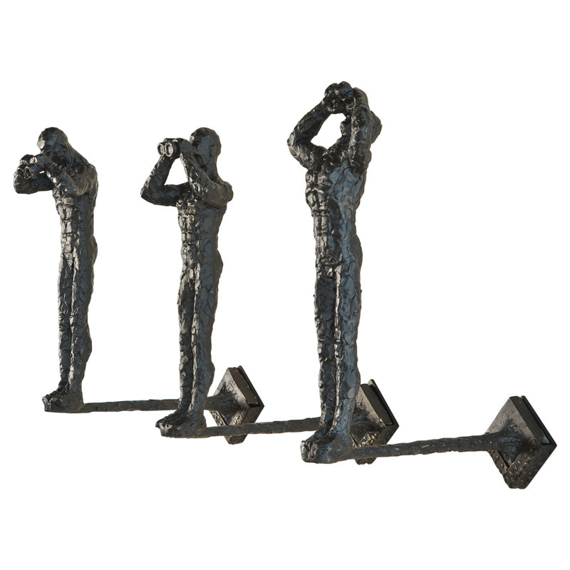 15.5" Black Metal Looking Up Wall Sculpture