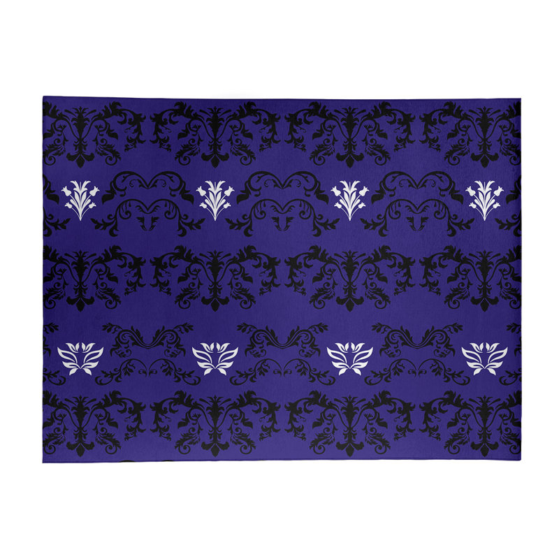 Tapis mauve / noir Damask, Rectangle 9 pi x 12 pi