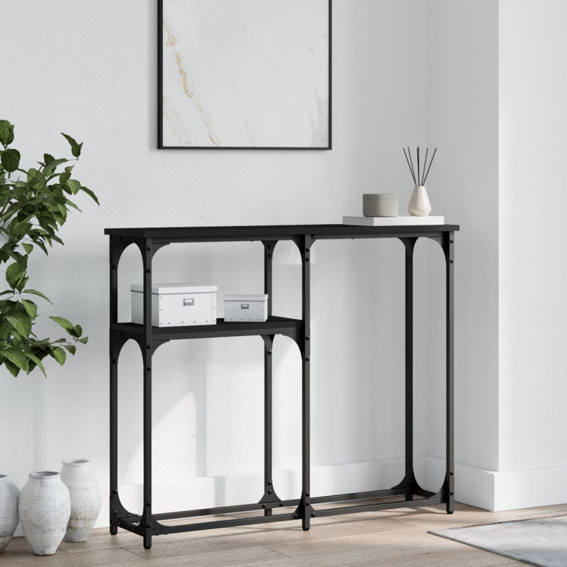 Console Table, 75cm H x 90cm W x 22.5cm D, Brown Oak
