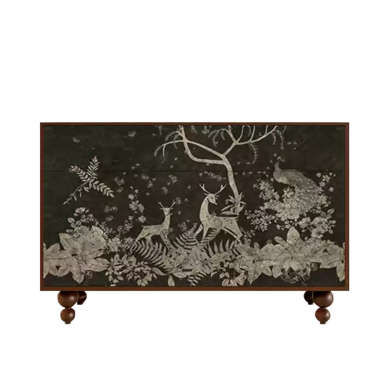 Buffet décoratif Light Luxury, Noyer / noir