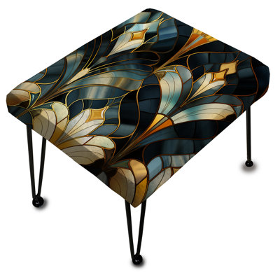 Déco or et opulence marbre émeraude - Repose-pieds rectangulaire en marbre