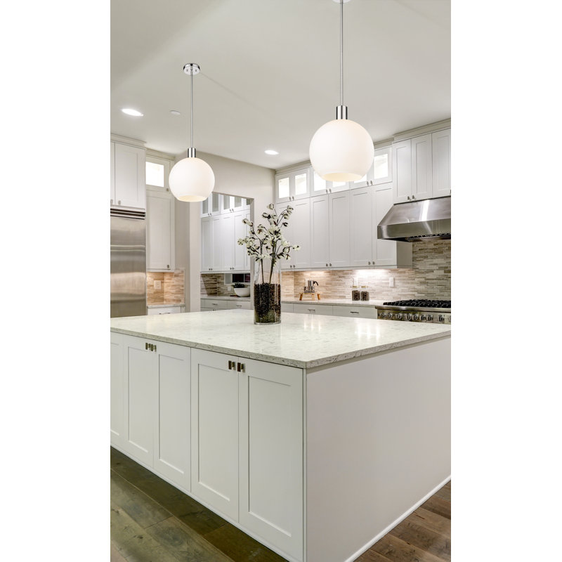Luminaire suspendu 1 lumière Margo, Nickel poli