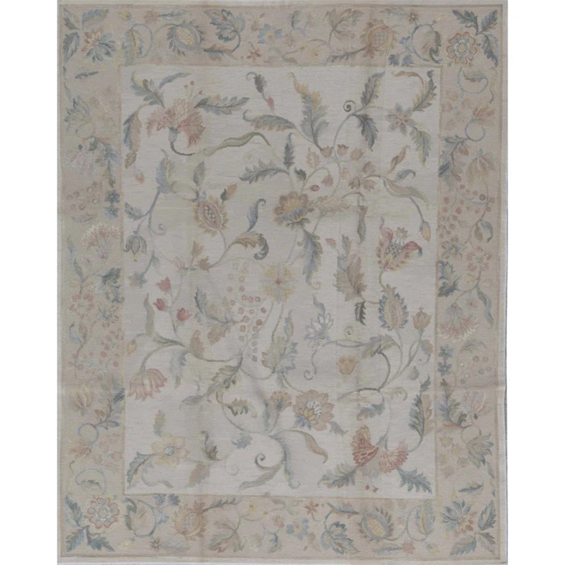 Tapis beige et beige noué à la main de haute qualité