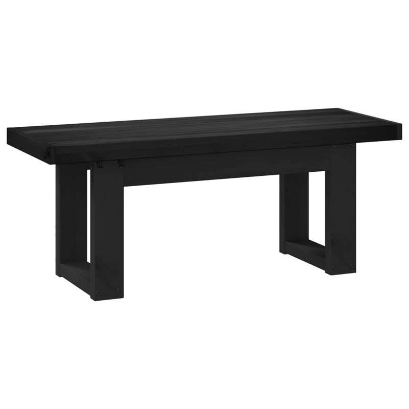 Solid Wood Bench, Black