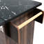 Îlot de cuisine mobile avec poubelle intégrée, abattant rabattable, étagère réglable, porte-épices, placard de luxe au fini noyer et étagère à serviettes - Brun