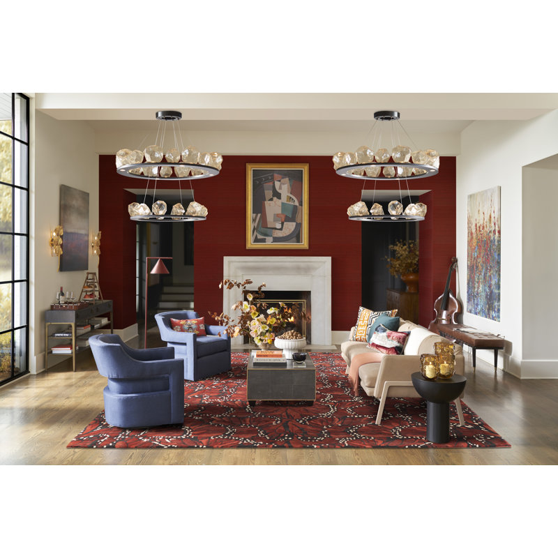 Phoebe Swivel Armchair, Perigold Arigato Mango