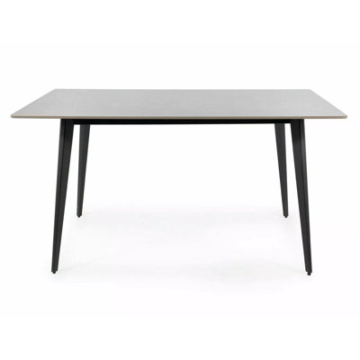 Eatons 80 cm Square Faux Marble Top Dining Table with Stainless Steel Base