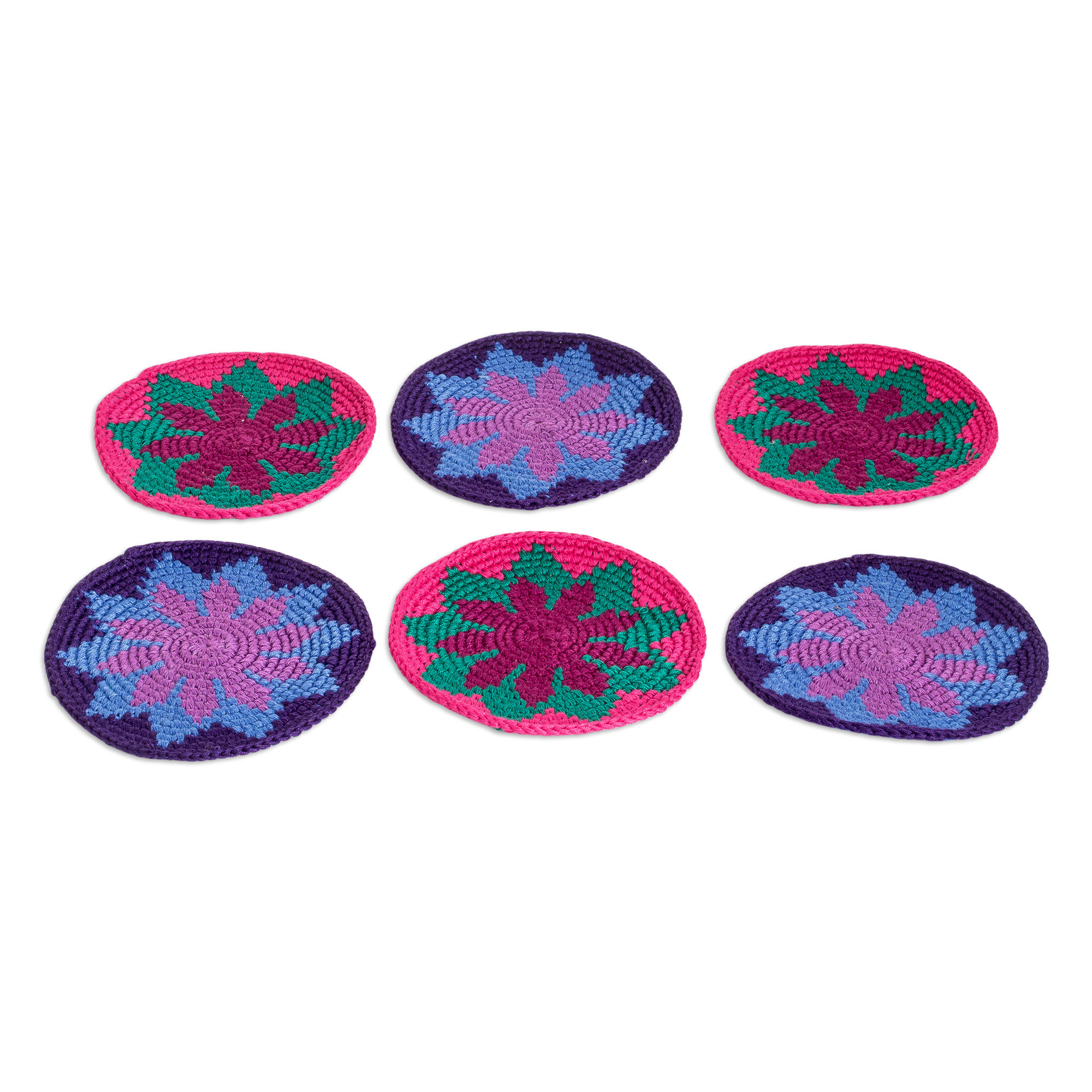 Novica Sebastiana Guarcas Cotton Round 6 Piece Coaster Set