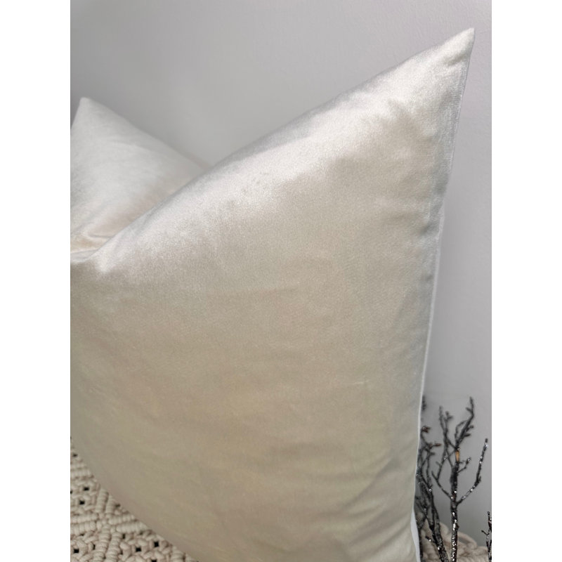 Abstract Square Cushion Cover, Ivory 