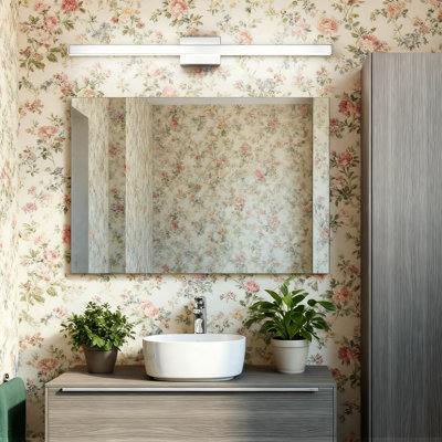 Barre d'éclairage de salle de bain moderne de 40 pouces à DEL, luminaire mural en acrylique blanc froid 6000K pour éclairage de miroir, finition chromée pour maisons contemporaines