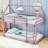 Twin Over Twin Wood Bunk Bed With Ladder, Guardrails And Roof Shaped Design-963208057