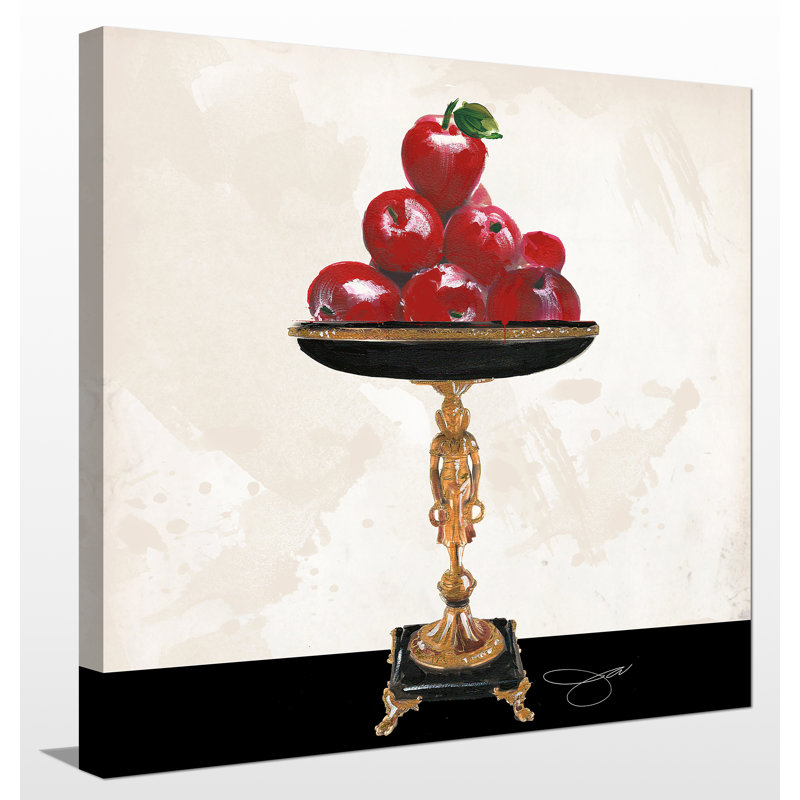 « pommes », reproduction de peinture à l’aquarelle, H 24 po x l 24 po x P 1,5 po, Toile tendue
