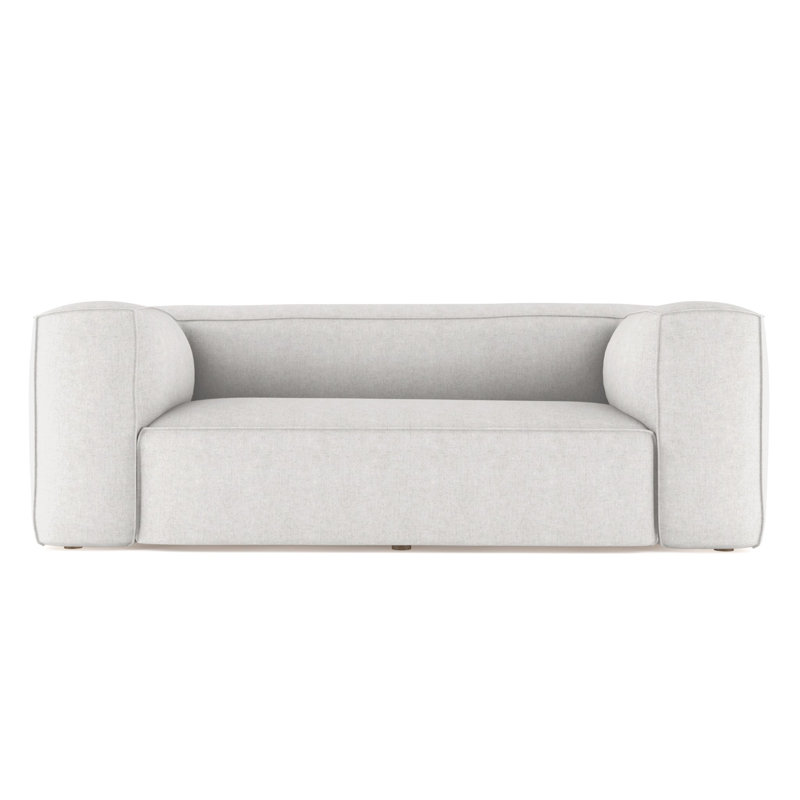 Canapé surdimensionné Varick, Velours moelleux argenté, H 30 po x l 84 po x P 47 po, Patiné