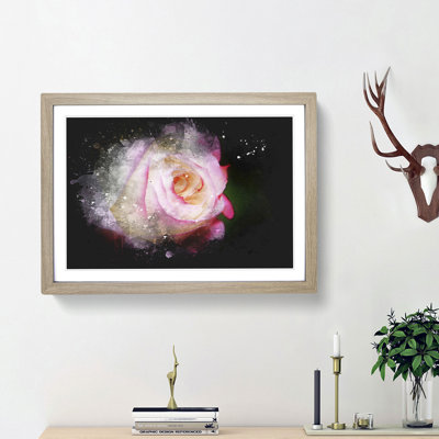 Pink Tipped Rose - Picture Frame Graphic Art Print