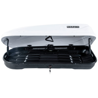 13 Cu. Ft. Hard Shell Roof Cargo Carrier, Weatherproof Rooftop Cargo Box With Dual Side Opening, Security Lock System & Tool-Free Installation, White