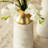 Modern White & Gold Stripes Metal Vase Floor Vase