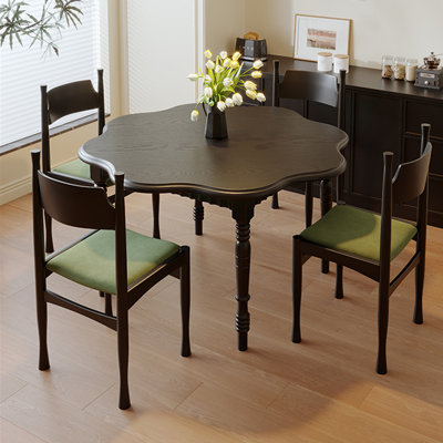 French retro dining table and chair combination