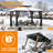 Sunjoy Hardtop Gazebo 10 x 12 ft. Outdoor Gazebo, Heavy Duty Steel Frame Gazebo, Double Roof Metal Gazebo with Ceiling Hook and Removable Netting Sidewalls-87748724