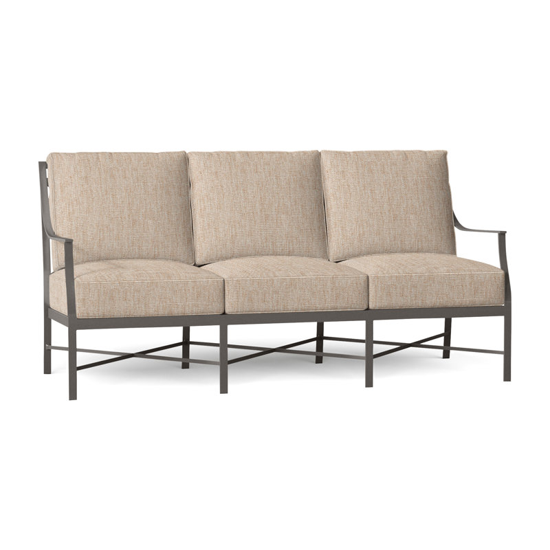 Monaco Aluminum Sofa - Slate Gray, Slate Gray, Welt, Avila Natural White