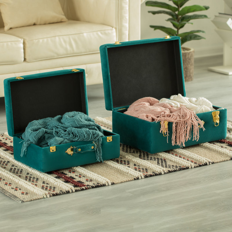 Hillwood 2 Piece Manufactured Wood Accent Trunk, Green