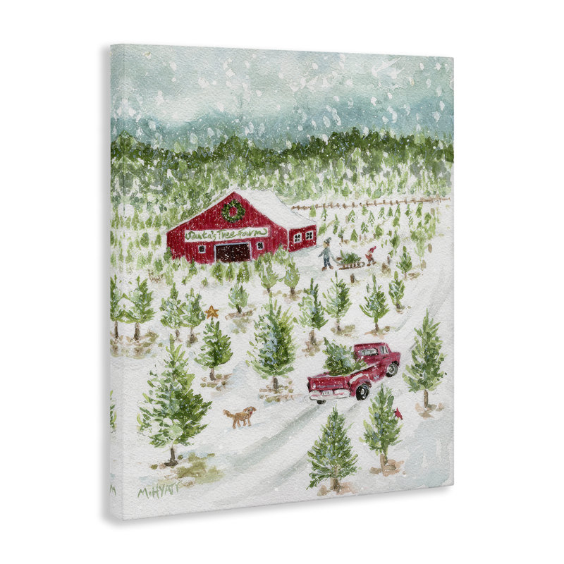 Art mural sur toile, "Christmas Tree Farm" par Melissa Hyatt, H 30 po x l 24 po
