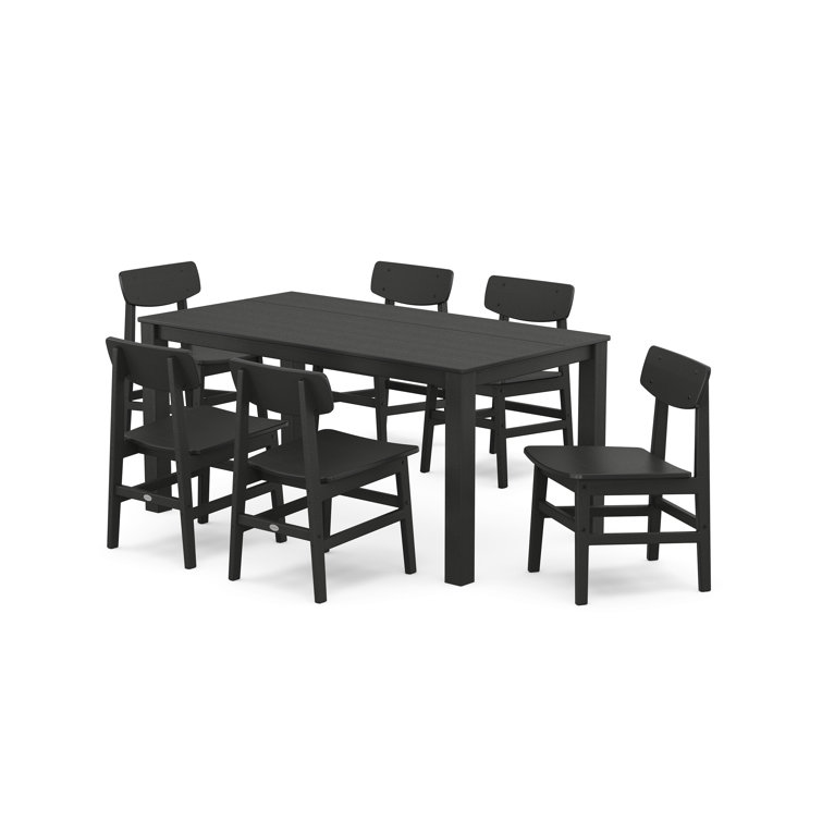 Modern Studio Urban Chair 7-Piece Parsons Table Dining Set