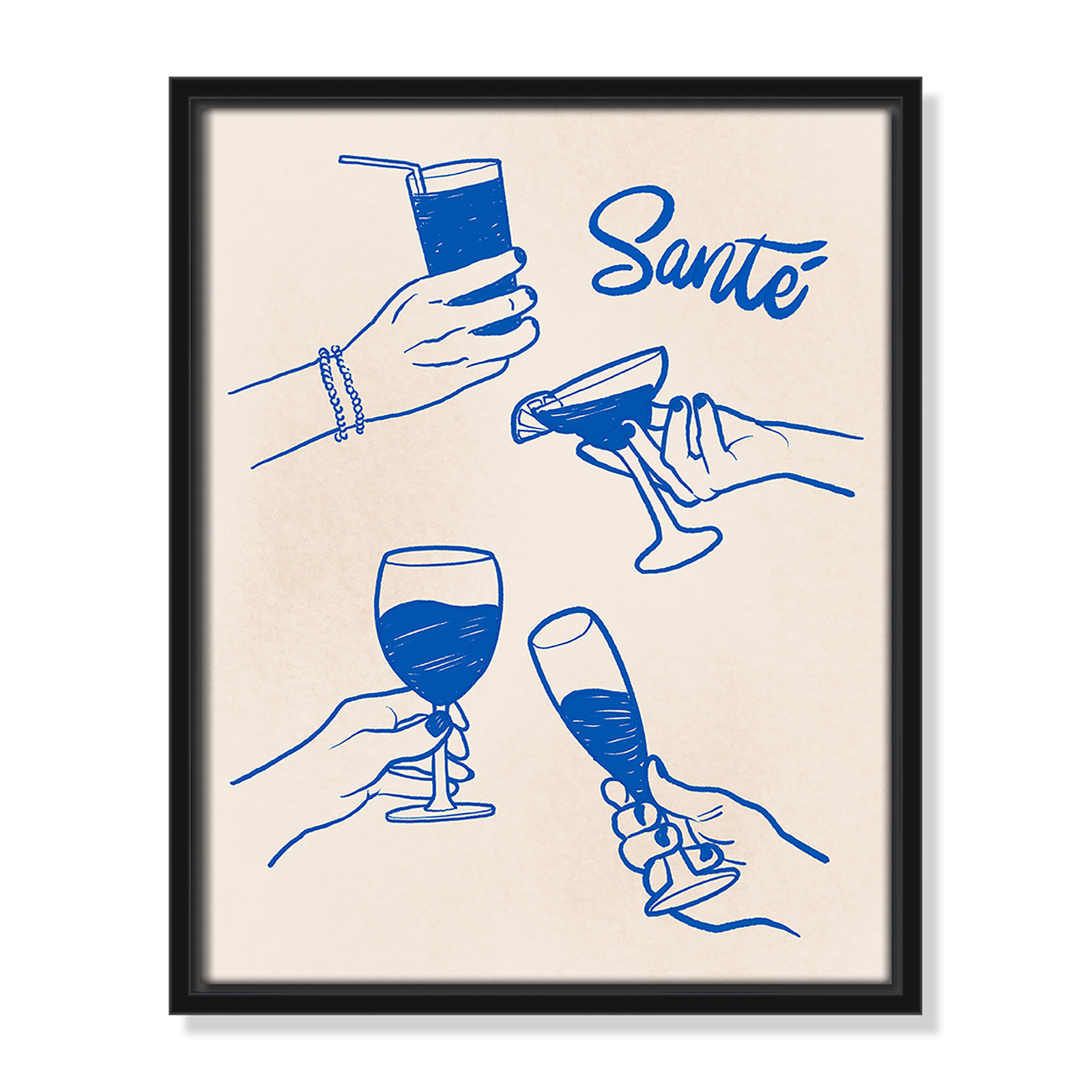 Sante Print by Kimberly Allen, 12.5'' W x 15.5'' H, Black Floater