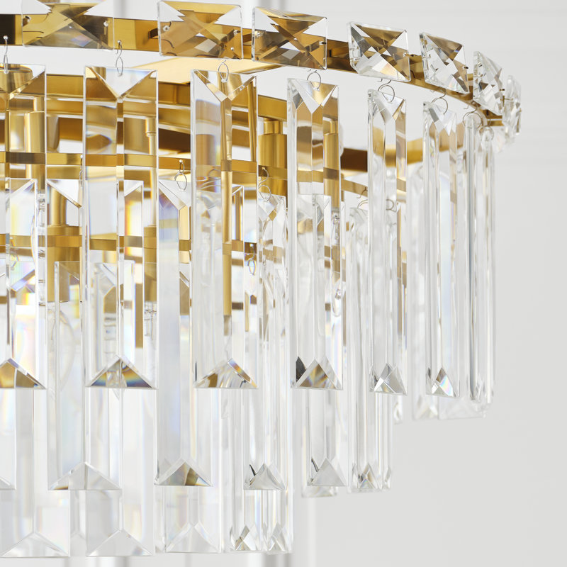 Arden Chandelier, Burnished Brass, 18.75" H x 32.88" W x 32.88" D