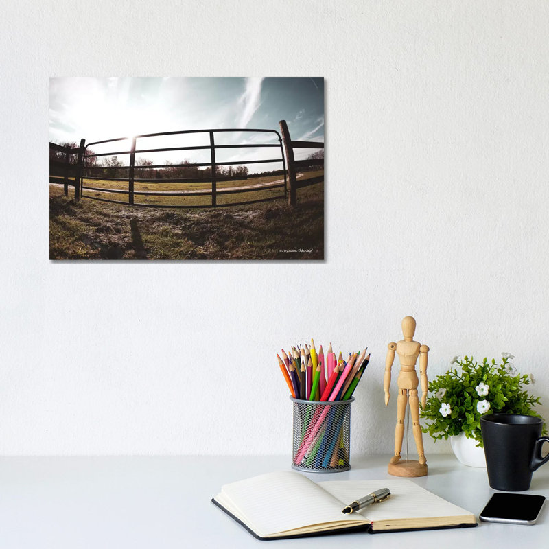 Farm Fence by Melissa Hanley - Wrapped Canvas Print, 20.32 cm H x 30.48 cm W