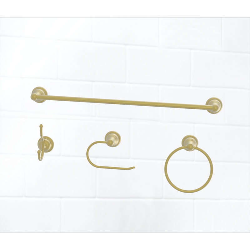 4 - Piece Bathroom Hardware Set, Gold