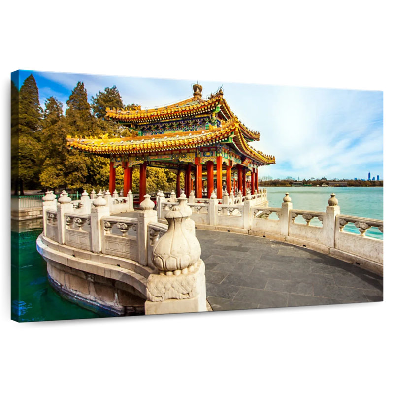 Pagoda In Beihai Park, 30" H x 45" W