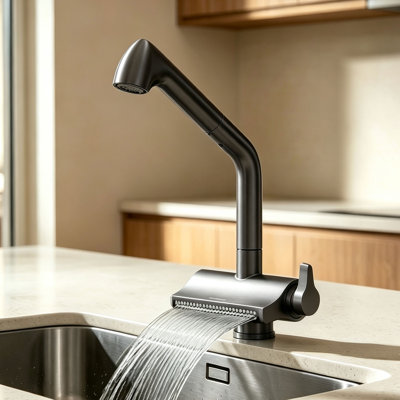 Robinet de cuisine rétractable à cascade avec modes froid et chaud BN 5,0