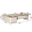 Bureau de direction en L 78,74 "de couleur naturelle et beige, 2 tiroirs avec une combinaison-909239382