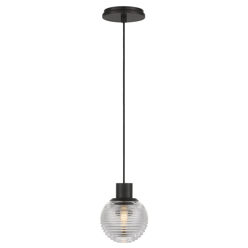 Waterford Circon 5" Mini Pendant with Clear Crystal, Bronze