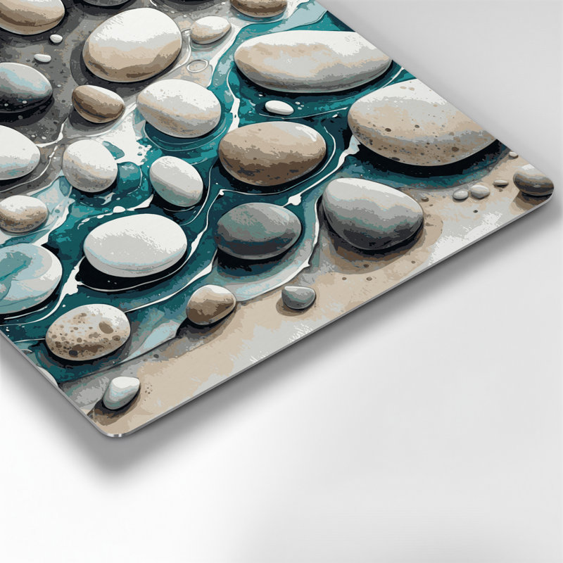 Art mural en métal Coastal Beach Pebble Plus