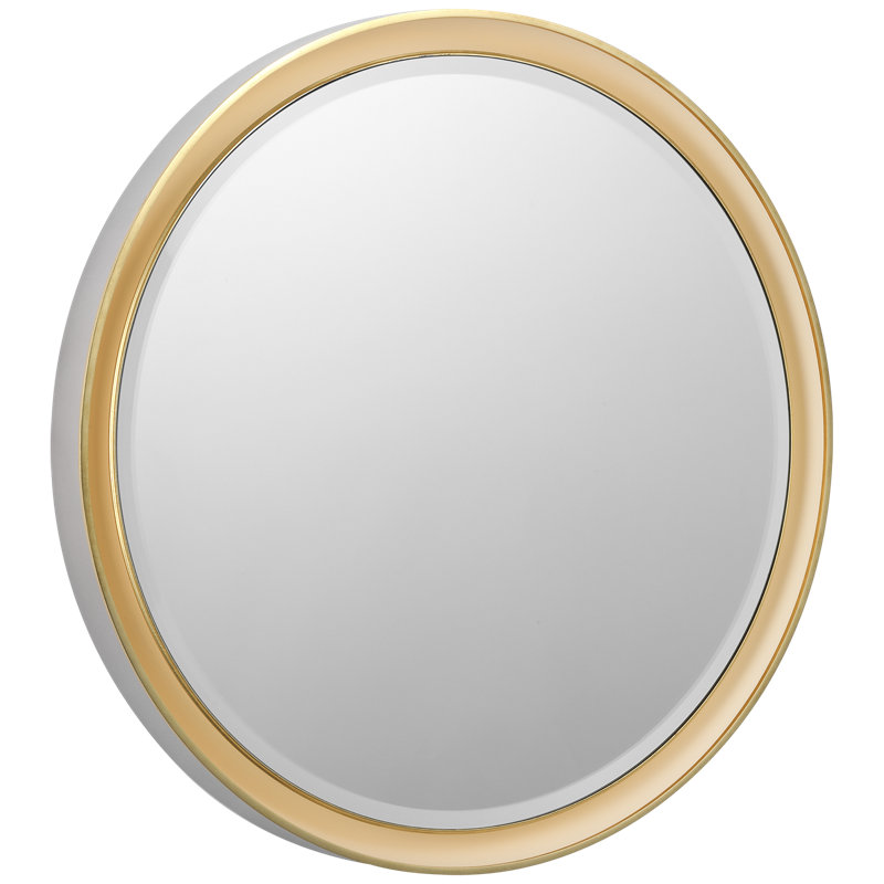 Tricia Illuminated Round Mirror, 30" x 30", Polished Nickel/Gild