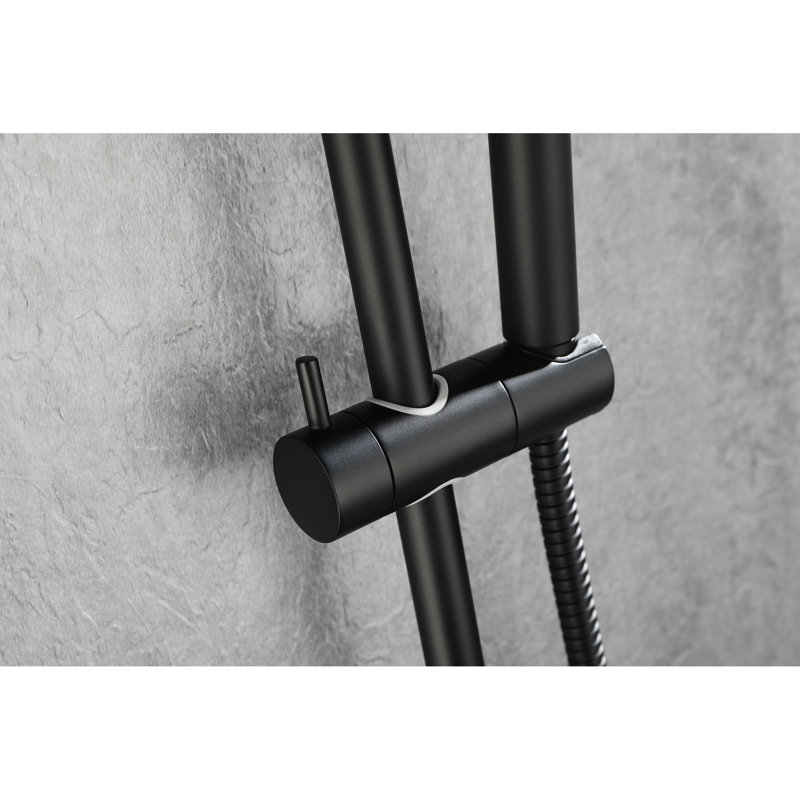 Height Adjustable Handheld Shower With Stainless Steel And 59-Inch Hose In Matte Black Finish Construction