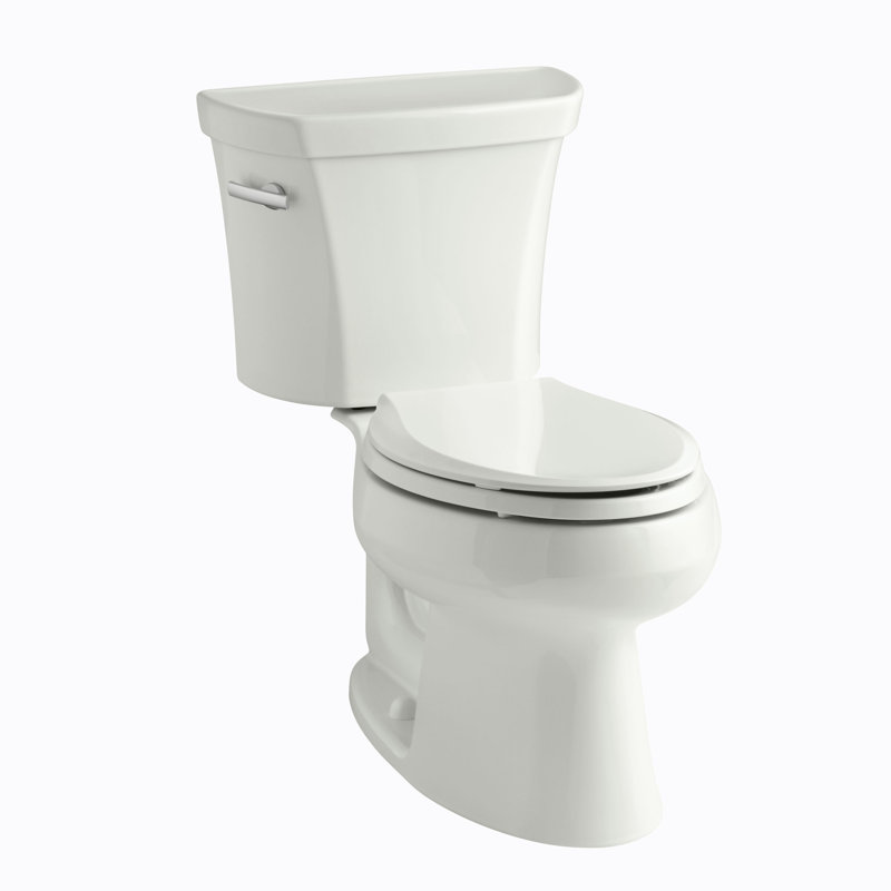 Wellworth 1.28 GPF Water Efficient Elongated Two-Piece Toilet (Seat Not Included), Dune, Left-Hand