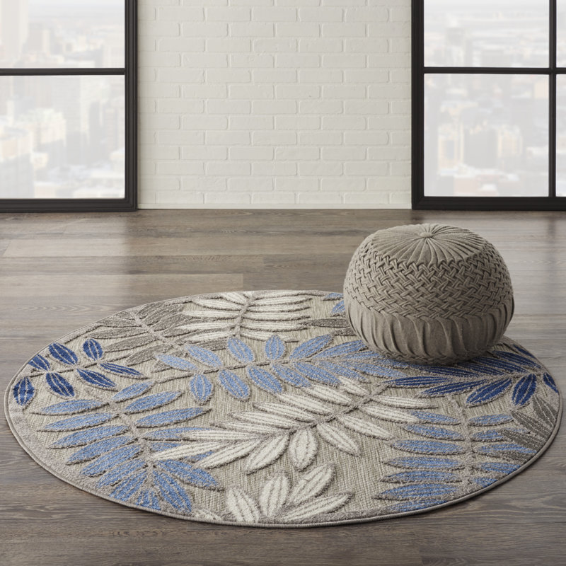 Adiya Floral Indoor Rug, Round 7'10"