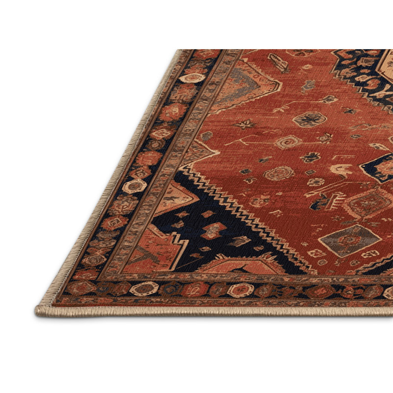 Tapis brun lavable à la machine, Carré 7 pi