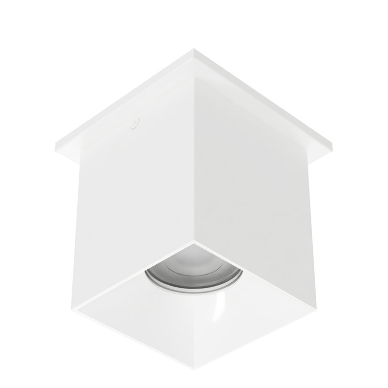 Plafonnier encastré 5 lumières Zoron Square, Blanc, H 4,5 po x l 3,63 po x P 3,63 po