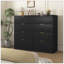 Commode 8 tiroirs pour chambre à coucher, commode de chambre moderne en bois, commode 8 tiroirs, commode haute pour placard, organisateur de commode pour le salon, placard, couloir noir-235625272