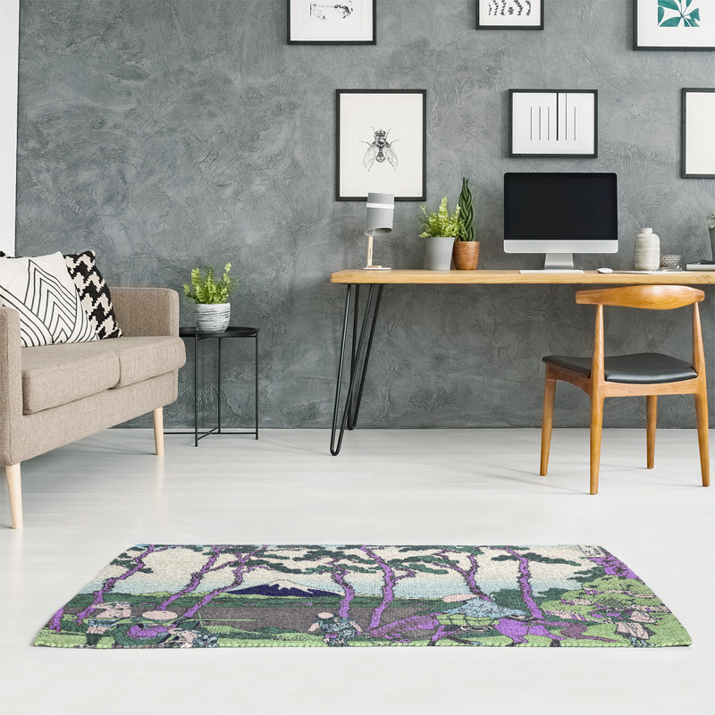 Tapis mauve/vert tokaido hodogaya on the, Rectangle 3 pi x 5 pi