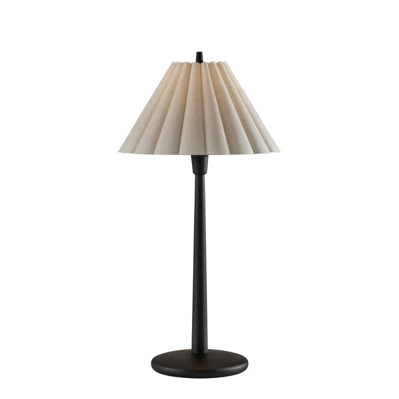 Lampe de table festonnée, Crème, Noir